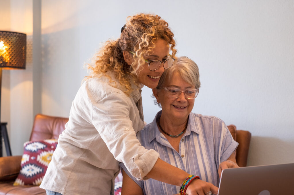 beautiful blonde adult daughter teaching her mothe 2026 01 05 23 27 15 utc