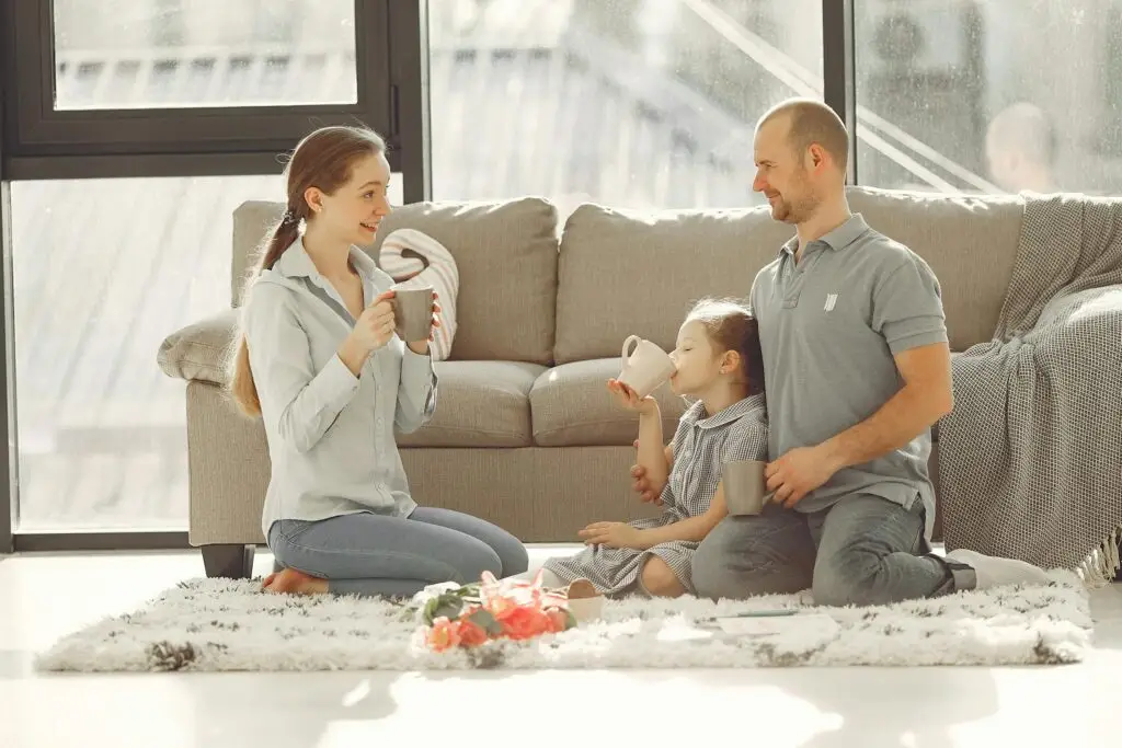 family clean living room