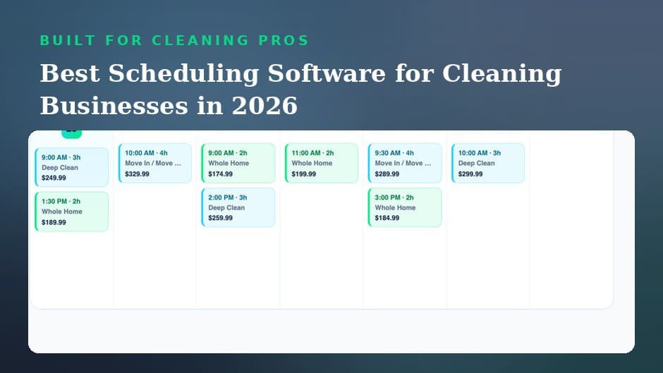 House Fly Pro weekly schedule calendar with cleaning jobs booked through the week