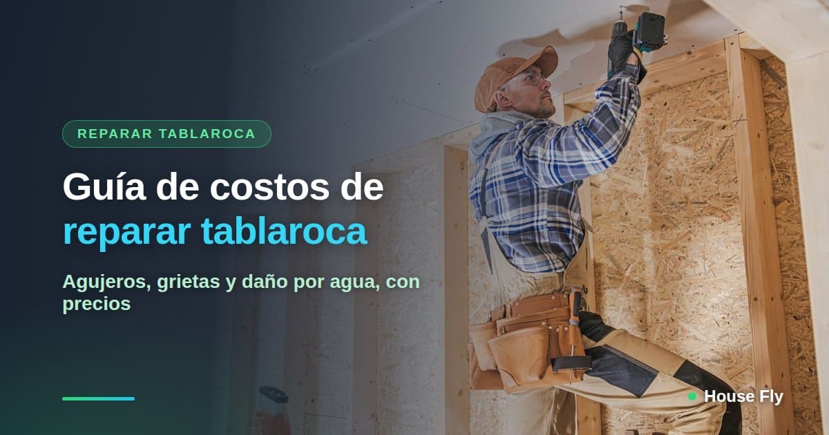 Costo de reparar tablaroca: agujeros, grietas y daños por agua (2026)
